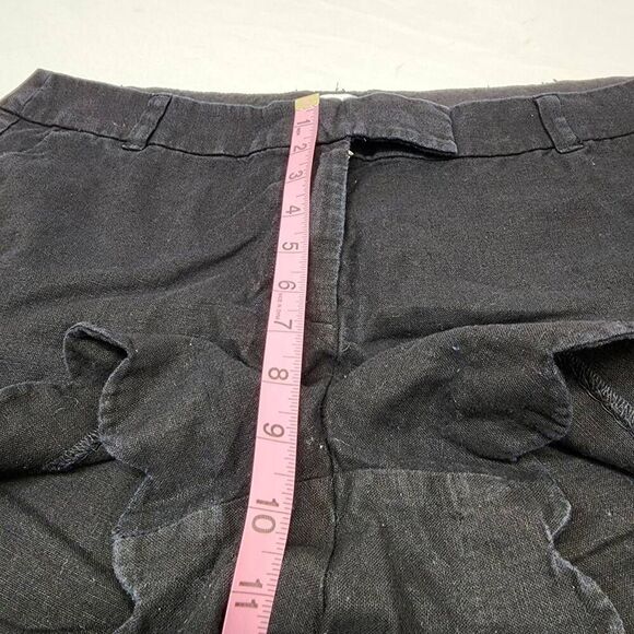 J. Crew Womens 15 Shorts Linen Blend Hook Eye Closure Scallop Hem Black - Picture 5 of 7